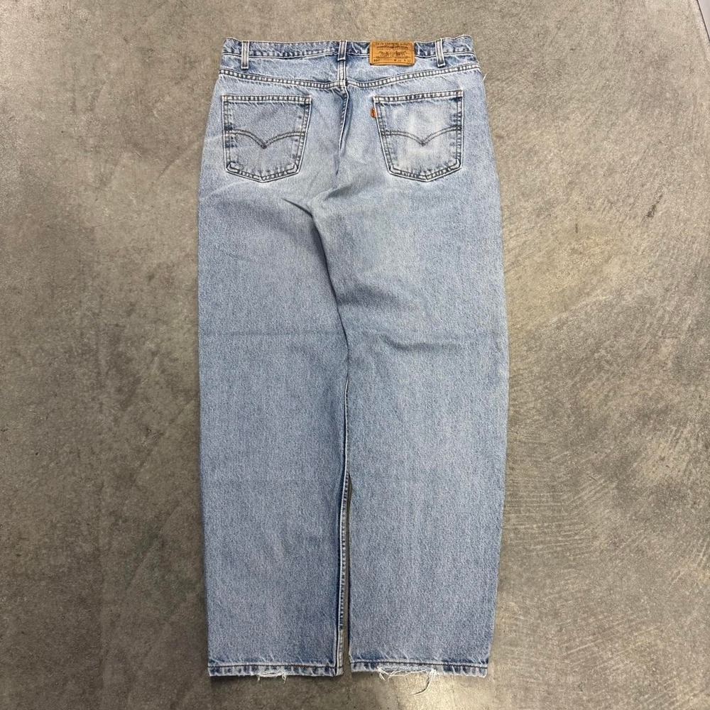 Vintage Levi 550 Orange Tab Jeans Lightwash Baggy Straight Leg Faded 36x32 90's
